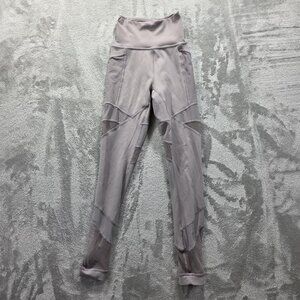Lululemon Pants Womens 0 Gray High Rise Mesh Yoga Activewear Athleisure Pockets